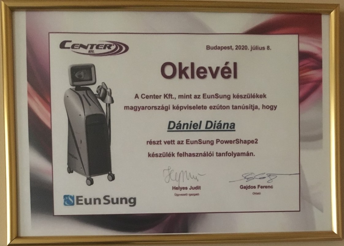 Dániel Diána powershape2 oklevél